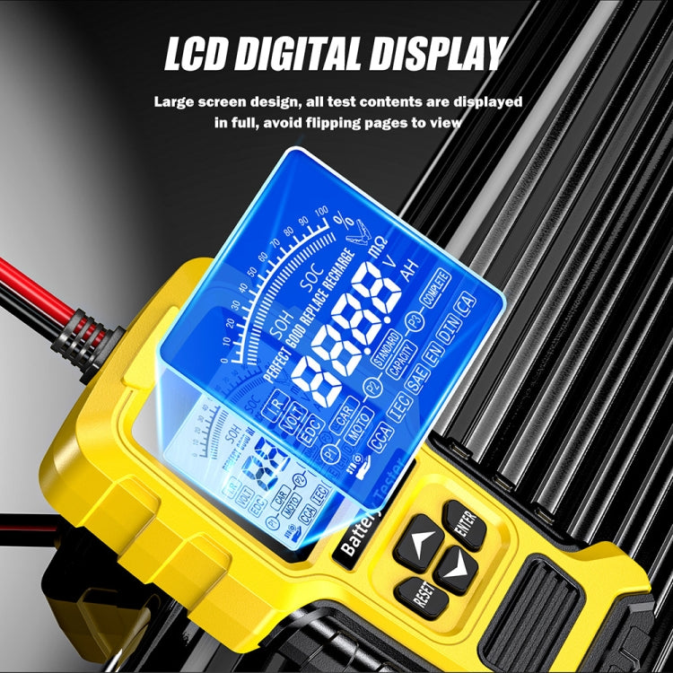 FOXSUR 12V/24V Automotive Lead-acid Battery Internal Resistance Rapid Analyzer - Yellow