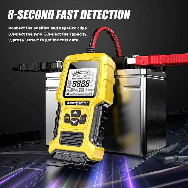 FOXSUR 12V/24V Automotive Lead-acid Battery Internal Resistance Rapid Analyzer - Yellow