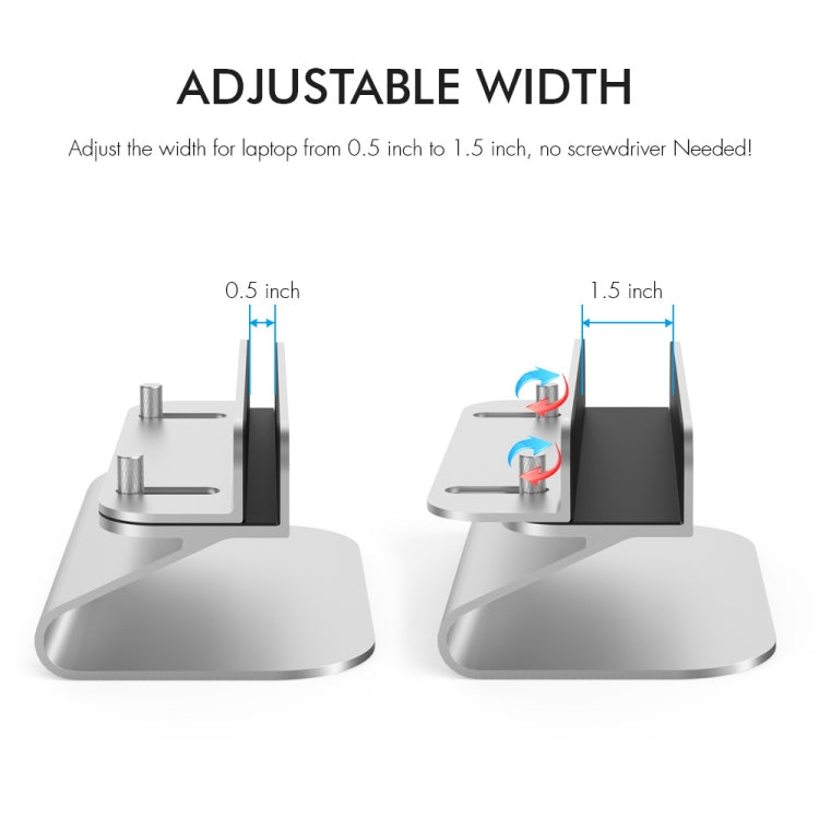 AhaStyle ST07 Laptop Stand Tablet Vertical Aluminum Desktop Storage Base - Silver