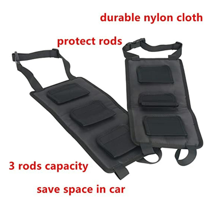Car Back Seat Fishing Rod Strap Fixed Storage Bag - Black
