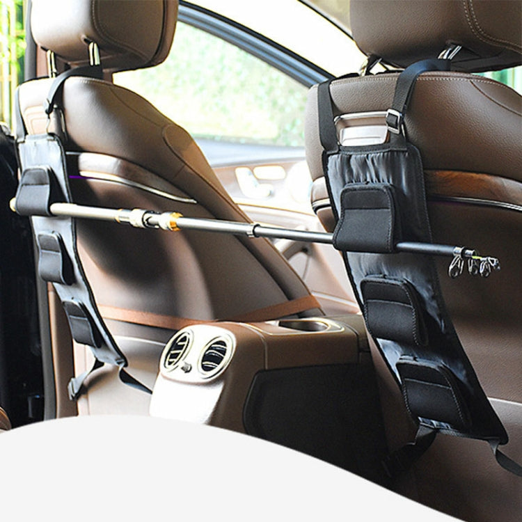 Car Back Seat Fishing Rod Strap Fixed Storage Bag - Black