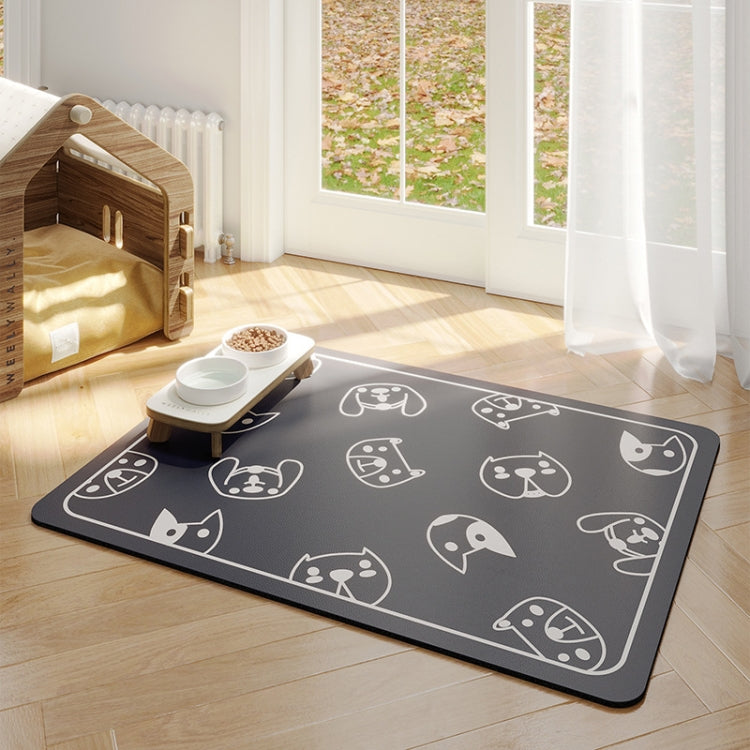 Pet Floor Mat Anti-Tear And Bite Absorbent Feeding Mat Sleeping Anti-Slip Dog Nest Pad, Style: Dogs Party Deep Gray