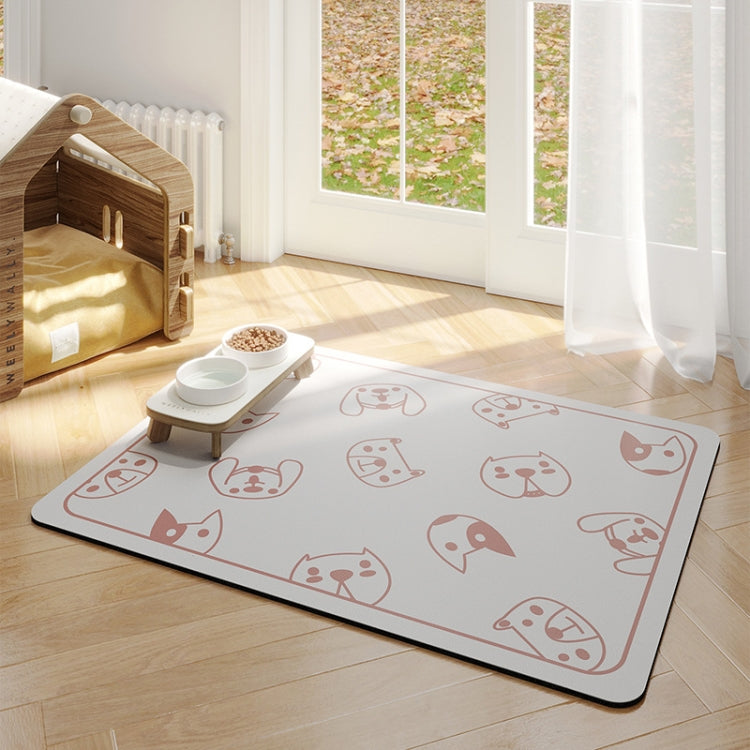 Pet Floor Mat Anti-Tear And Bite Absorbent Feeding Mat Sleeping Anti-Slip Dog Nest Pad, Style: Dogs Party Light Gray