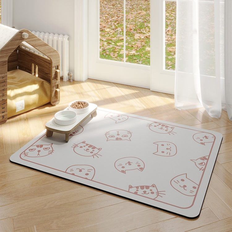 Pet Floor Mat Anti-Tear And Bite Absorbent Feeding Mat Sleeping Anti-Slip Dog Nest Pad, Style: Cats Paradise Light Gray