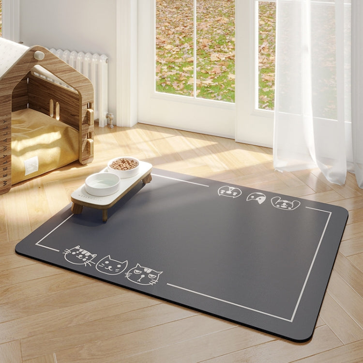Pet Floor Mat Anti-Tear And Bite Absorbent Feeding Mat Sleeping Anti-Slip Dog Nest Pad, Style: Cats And Dogs Deep Gray