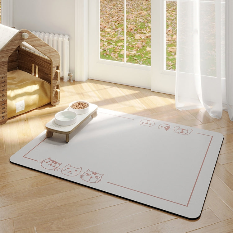 Pet Floor Mat Anti-Tear And Bite Absorbent Feeding Mat Sleeping Anti-Slip Dog Nest Pad, Style: Cats And Dogs Light Gray