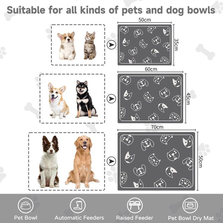 Pet Floor Mat Anti-Tear And Bite Absorbent Feeding Mat Sleeping Anti-Slip Dog Nest Pad, Style: Dogs Party Light Gray