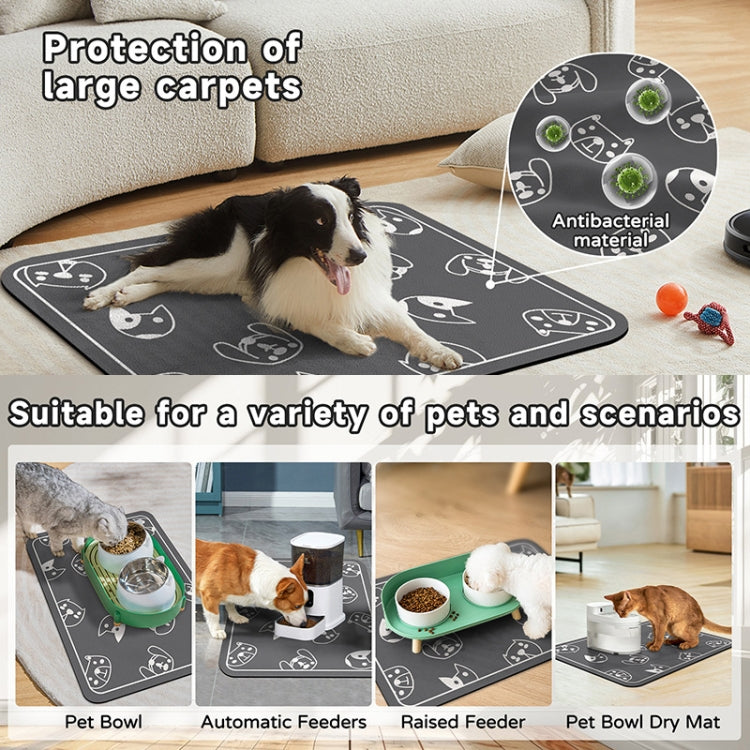 Pet Floor Mat Anti-Tear And Bite Absorbent Feeding Mat Sleeping Anti-Slip Dog Nest Pad, Style: Cats And Dogs Deep Gray