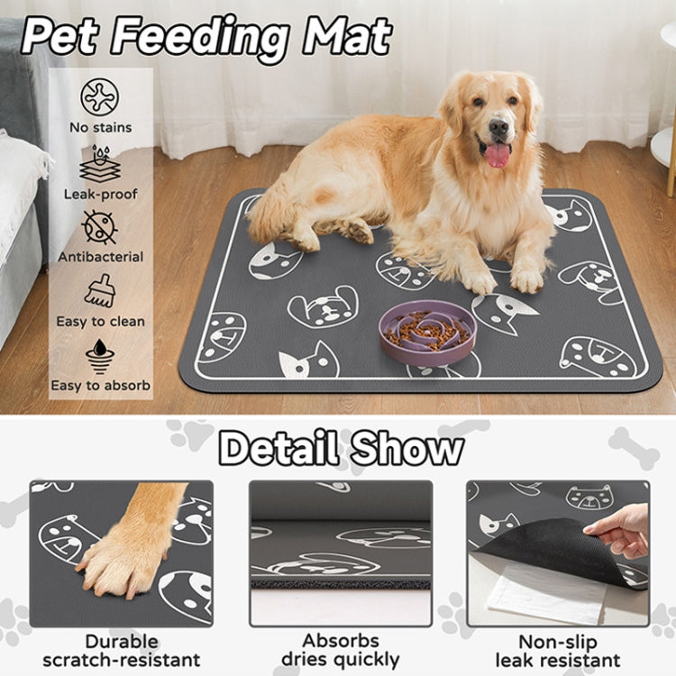 Pet Floor Mat Anti-Tear And Bite Absorbent Feeding Mat Sleeping Anti-Slip Dog Nest Pad, Style: Cats Paradise Light Gray