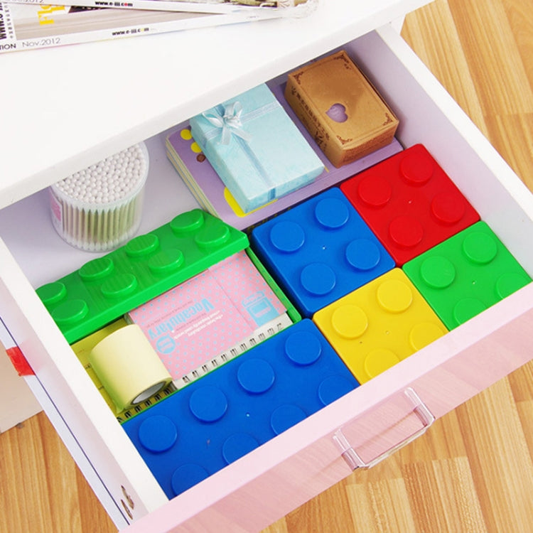 Household Stackable Building Block Organizer Student Desktop Plastic Storage Box, Model: Rectangular Yellow