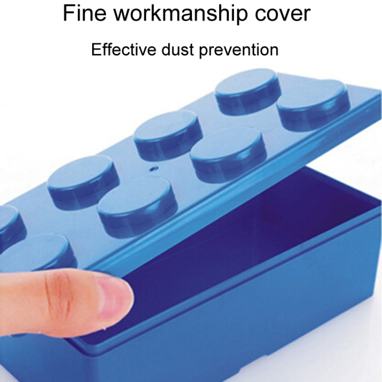 Household Stackable Building Block Organizer Student Desktop Plastic Storage Box, Model: Square Yellow