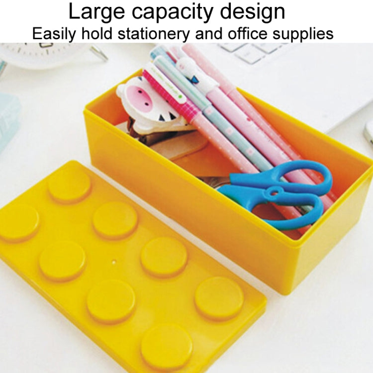 Household Stackable Building Block Organizer Student Desktop Plastic Storage Box, Model: Square Red