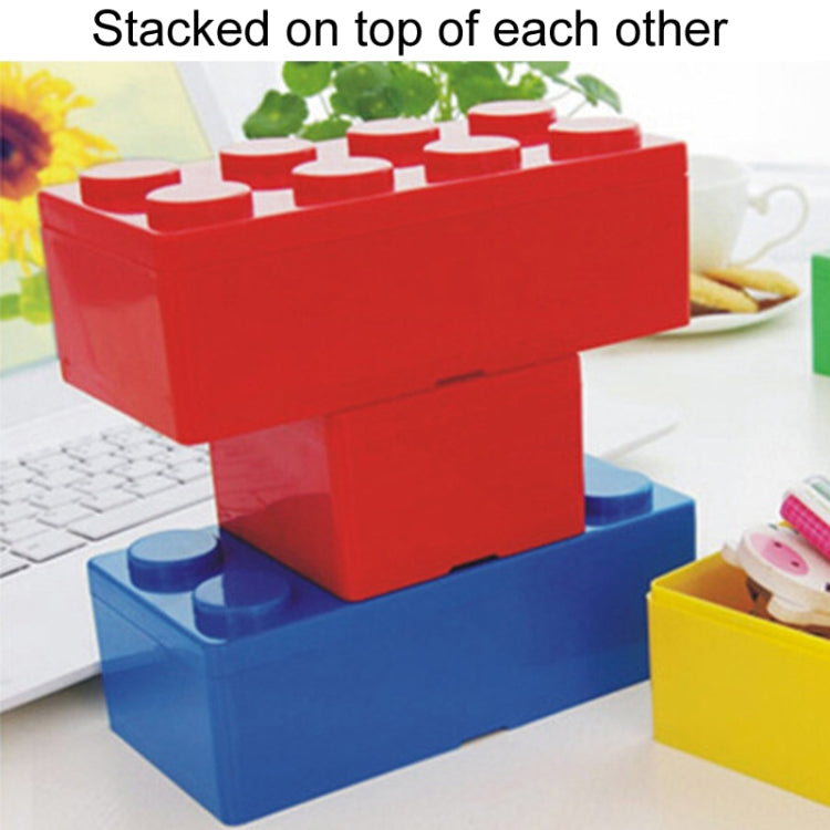 Household Stackable Building Block Organizer Student Desktop Plastic Storage Box, Model: Square Yellow