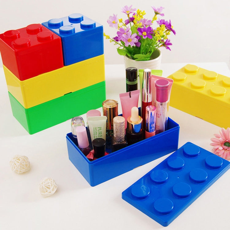 Household Stackable Building Block Organizer Student Desktop Plastic Storage Box, Model: Square Yellow