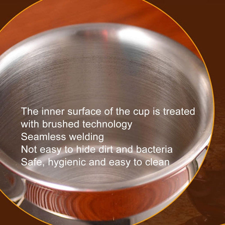 304 Stainless Steel 3 In 1 Double Layer Coffee Cup With Dish and Spoon Heat Insulation and Anti-Scald Milk Tea Mug - Stainless Steel Color