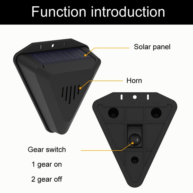 N911Q Solar Bird Repeller Orchard And Fish Pond Animal Repellent - Black
