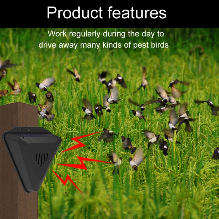 N911Q Solar Bird Repeller Orchard And Fish Pond Animal Repellent - Black
