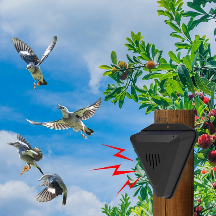 N911Q Solar Bird Repeller Orchard And Fish Pond Animal Repellent - Black