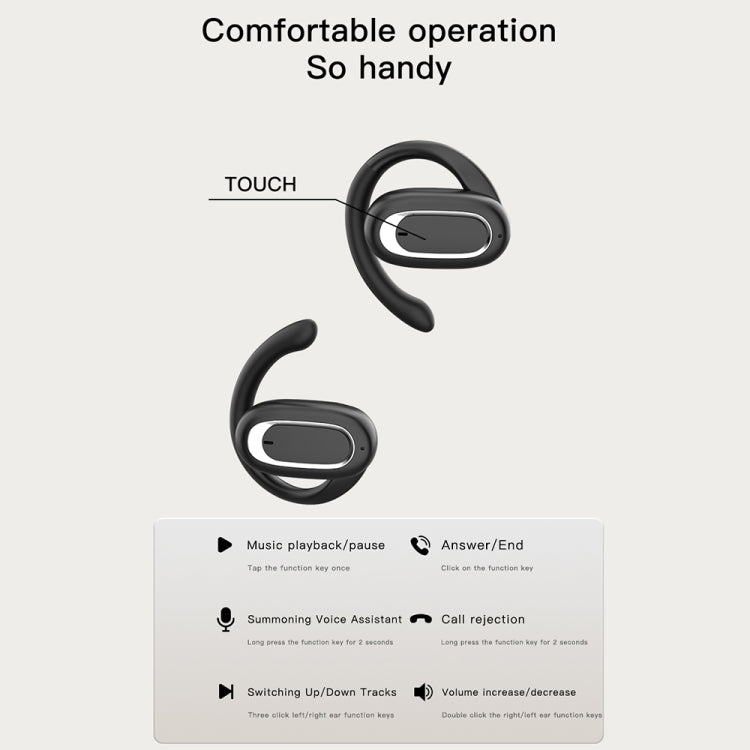 T35 OWS Adjustable Ear-Hook Call Noise Reduction Wireless Bluetooth 5.3 Earphones - Skin-color