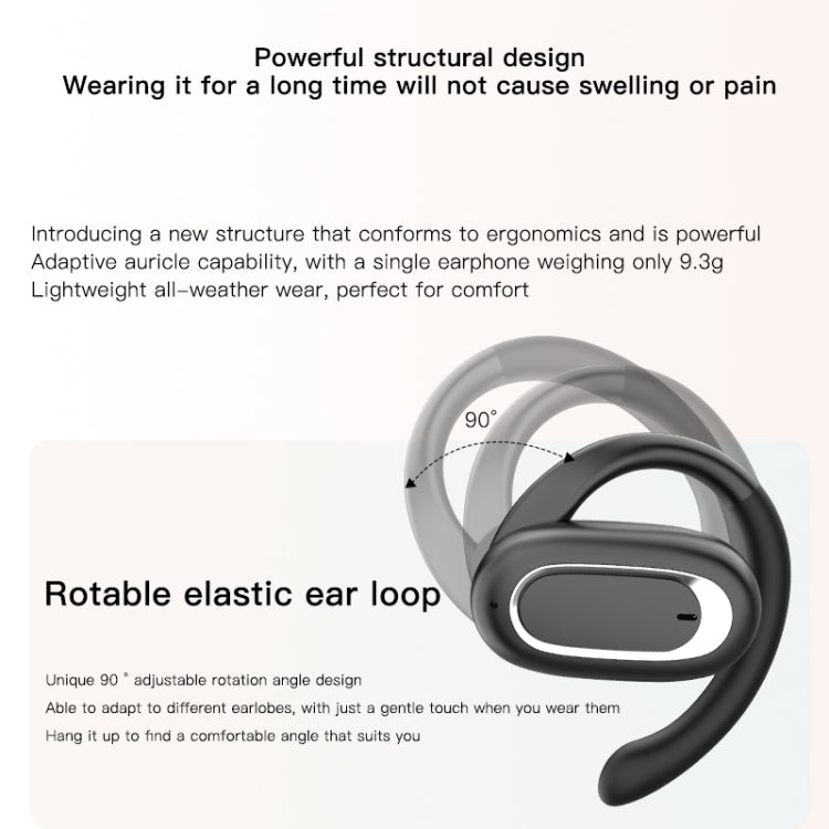 T35 OWS Adjustable Ear-Hook Call Noise Reduction Wireless Bluetooth 5.3 Earphones - Skin-color