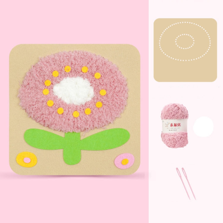 Montessori DIY Embroidery Board Kindergarten Children Cartoon Wool Stitching Material Kit, Style: Morning Glory