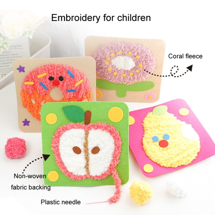 Montessori DIY Embroidery Board Kindergarten Children Cartoon Wool Stitching Material Kit, Style: Bear