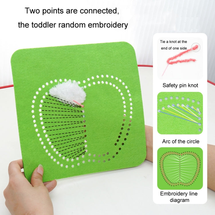 Montessori DIY Embroidery Board Kindergarten Children Cartoon Wool Stitching Material Kit, Style: Bear
