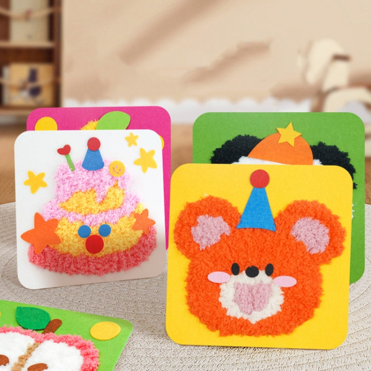 Montessori DIY Embroidery Board Kindergarten Children Cartoon Wool Stitching Material Kit, Style: Doughnut