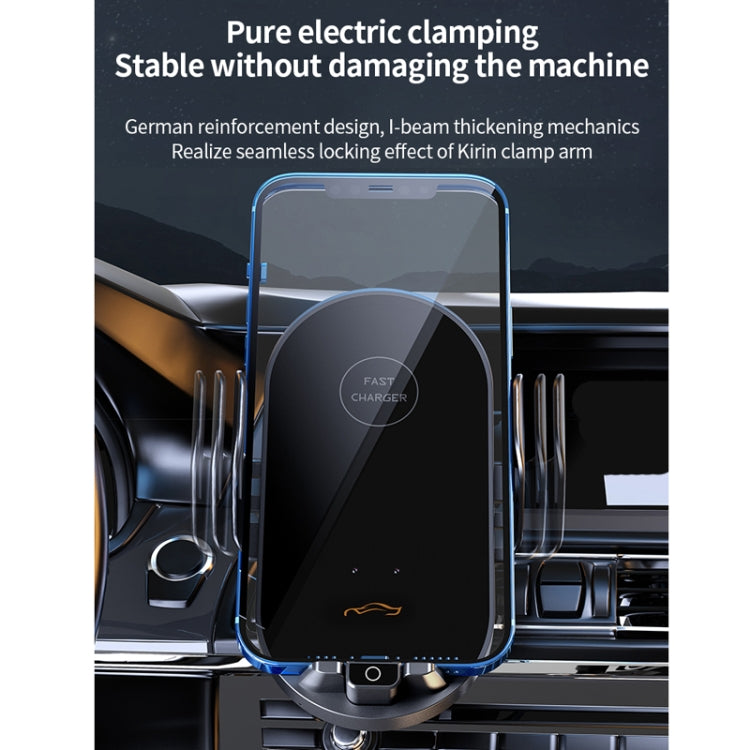 Car Air Outlet Smart Induction Wireless Charging Mobile Phone Holder - Black 66W