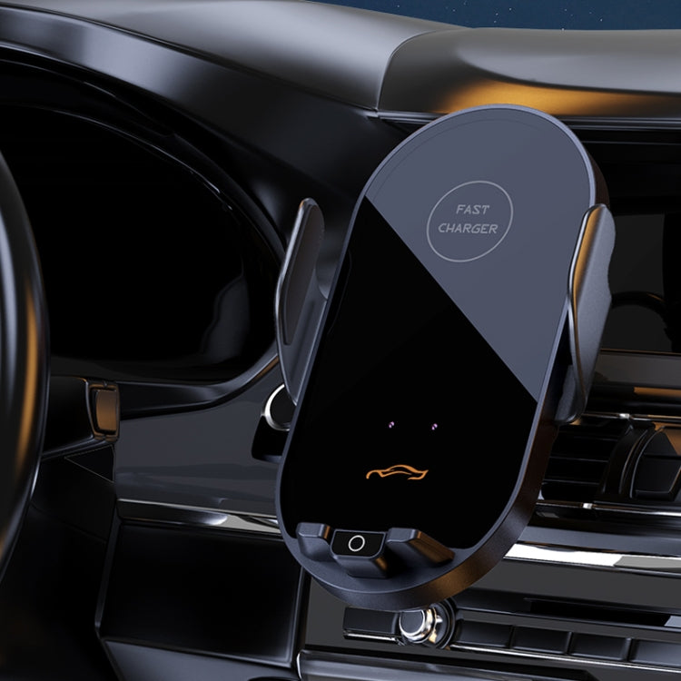 Car Air Outlet Smart Induction Wireless Charging Mobile Phone Holder - Black 66W