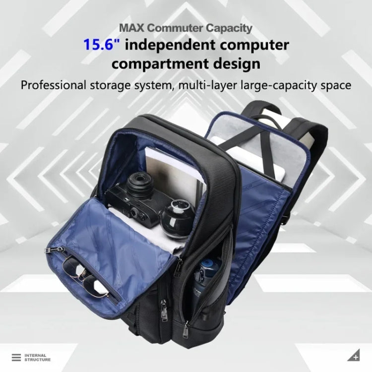 Bopai 61-123561 Large Capacity Business Trip Laptop Backpack - Black