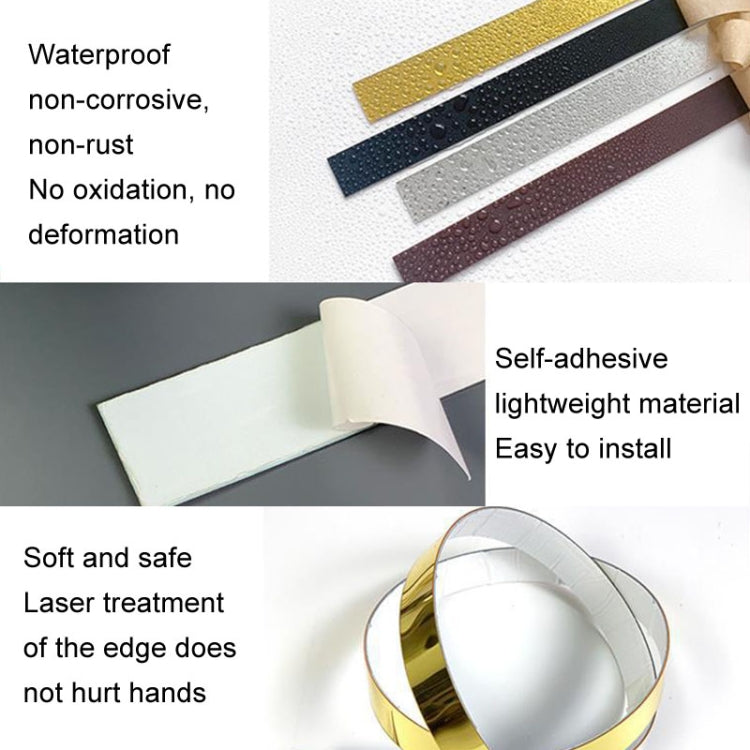 3x100cm 3D Mirror Wall Stickers Beautiful Edge Decorative Strip Living Room TV Background Decorative Self-adhesive Beltline Sewing