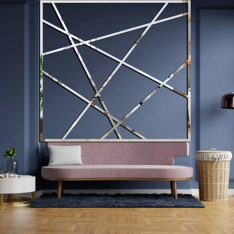 8x100cm 3D Mirror Wall Stickers Beautiful Edge Decorative Strip Living Room TV Background Decorative Self-adhesive Beltline Sewing