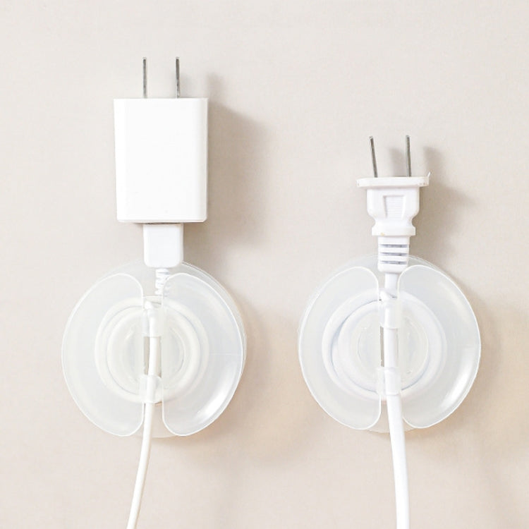 Multi-functional Data Cable Organizer Hole-free Plug Fixer Small Objects Hanger - Transparent