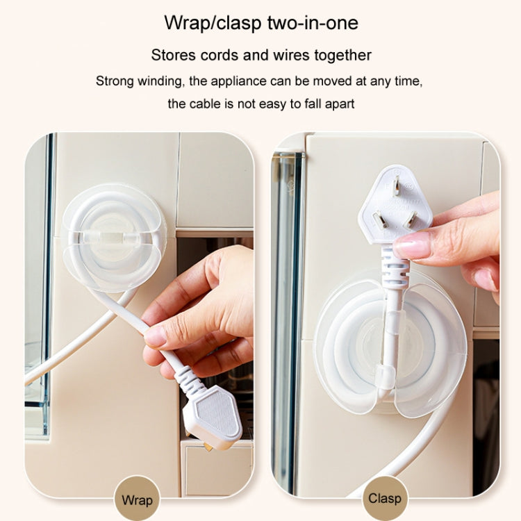 Multi-functional Data Cable Organizer Hole-free Plug Fixer Small Objects Hanger - Transparent