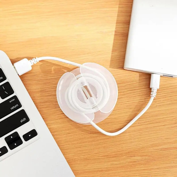 Multi-functional Data Cable Organizer Hole-free Plug Fixer Small Objects Hanger - Transparent