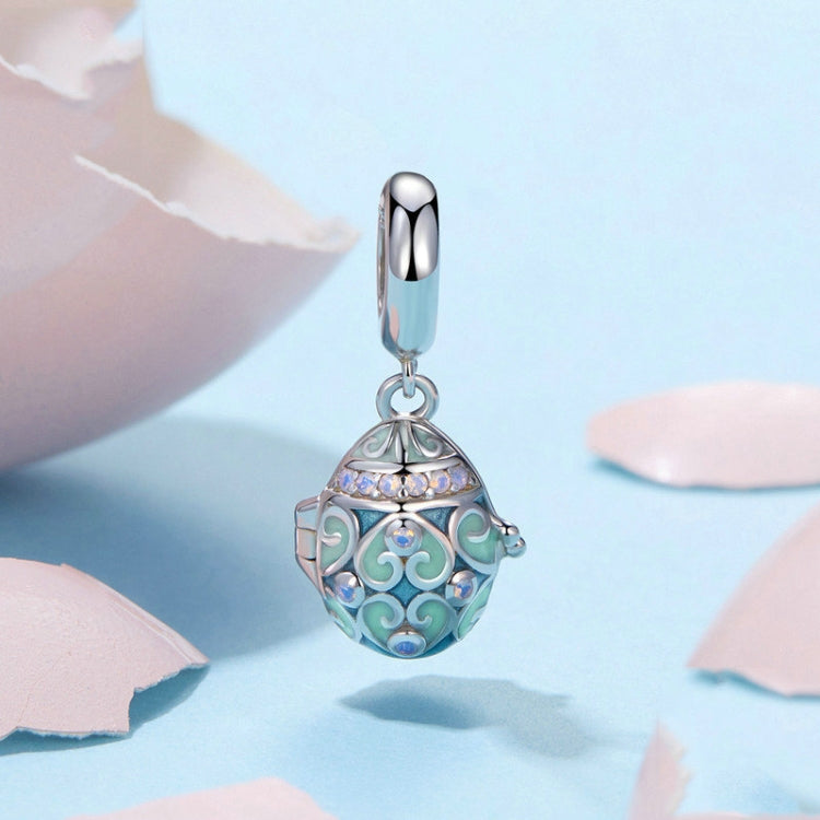 S925 Sterling Silver Easter Lucky Egg DIY Pendant - BSC996