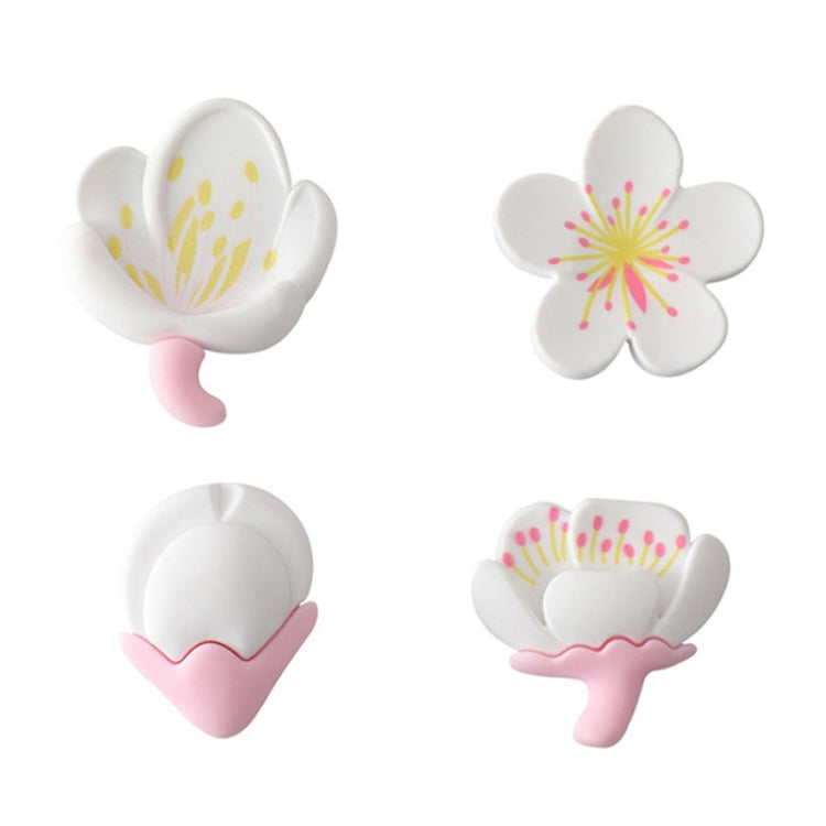 4pcs /Set Fresh Rustic Flowers Refrigerator Stickers Magnetic Tulip Decorative Paste