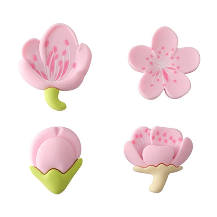 4pcs /Set Fresh Rustic Flowers Refrigerator Stickers Magnetic Tulip Decorative Paste