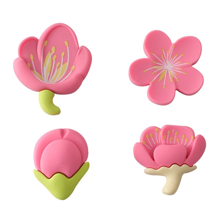 4pcs /Set Fresh Rustic Flowers Refrigerator Stickers Magnetic Tulip Decorative Paste