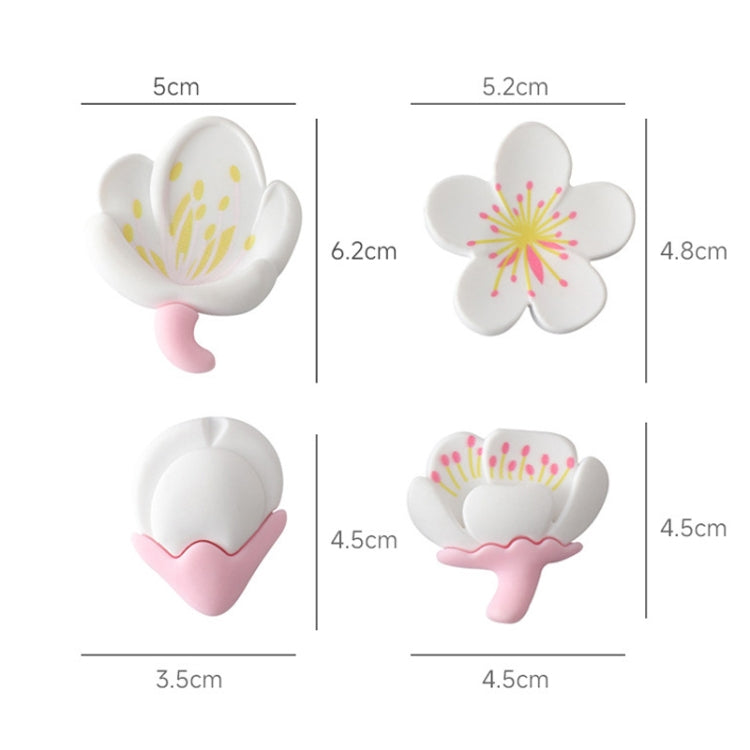 4pcs /Set Fresh Rustic Flowers Refrigerator Stickers Magnetic Tulip Decorative Paste