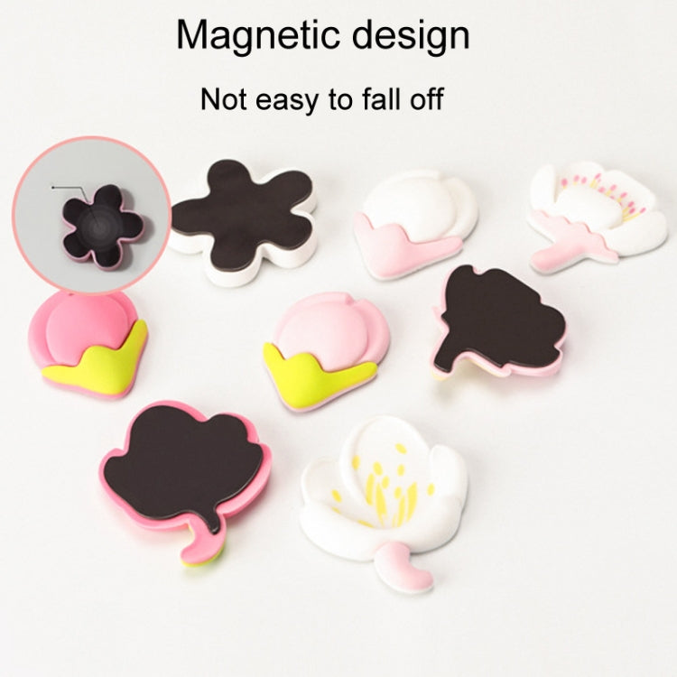 4pcs /Set Fresh Rustic Flowers Refrigerator Stickers Magnetic Tulip Decorative Paste