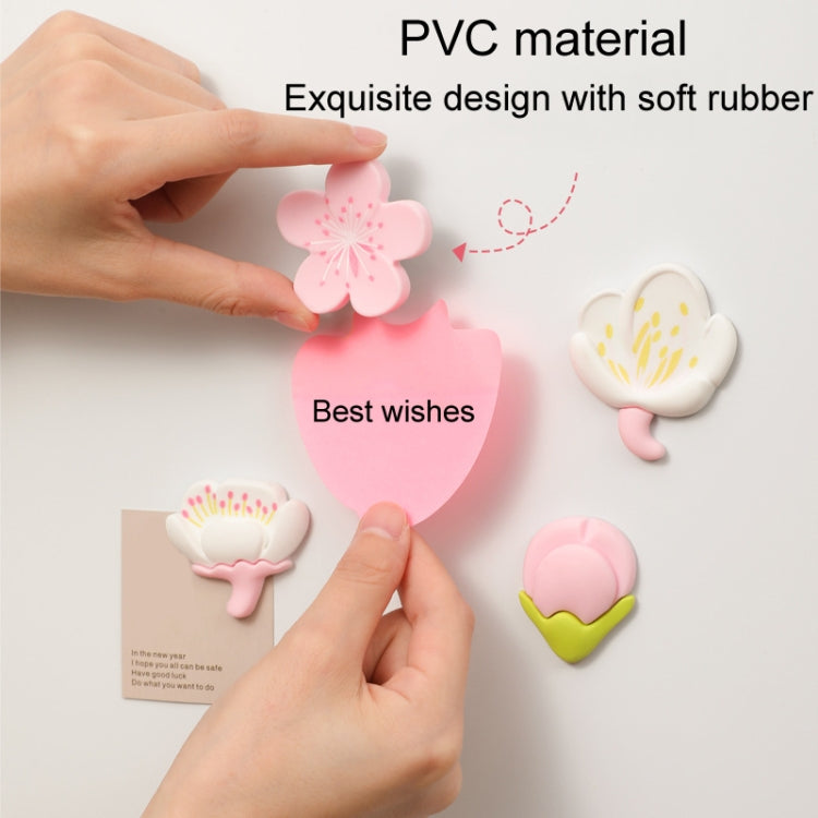 4pcs /Set Fresh Rustic Flowers Refrigerator Stickers Magnetic Tulip Decorative Paste
