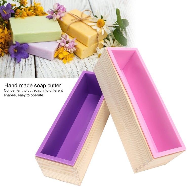 1200ml DIY Handmade Soap Mold Rectangular Wooden Box Cold Soap Mold, Specification: Wooden Box+Pink Toast Mold