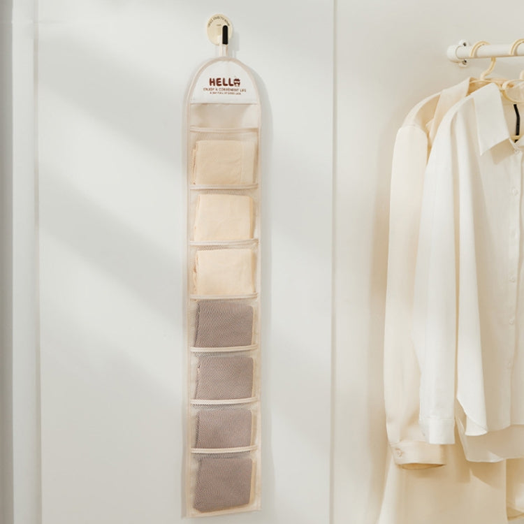 Underwear Storage Bag Socks And Hair Accessories Hanging Organizer Storage Bag - Cream Color