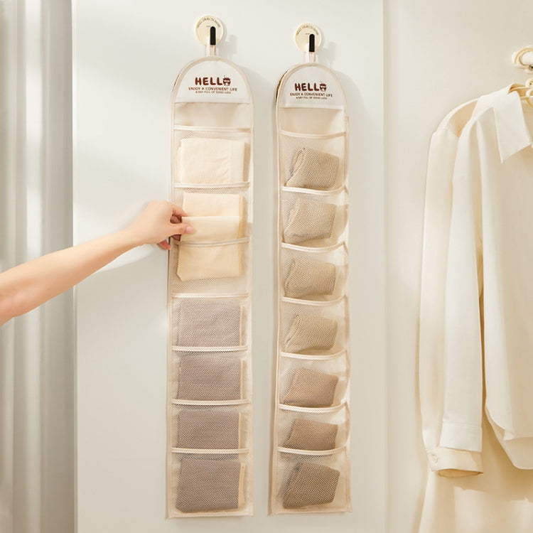 Underwear Storage Bag Socks And Hair Accessories Hanging Organizer Storage Bag - Cream Color