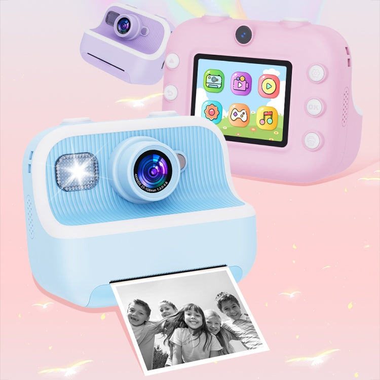 M8 2.4-Inch 1080P HD 2400W Pixel Dual-Camera Children Thermal Printing Camera, Color: Pink+32GB