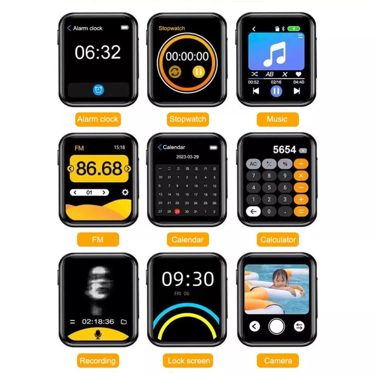 A30  MP3 Player With FHD 720P Digital Camera Bluetooth 5.4 Lossless Sound Audio Player 64GB