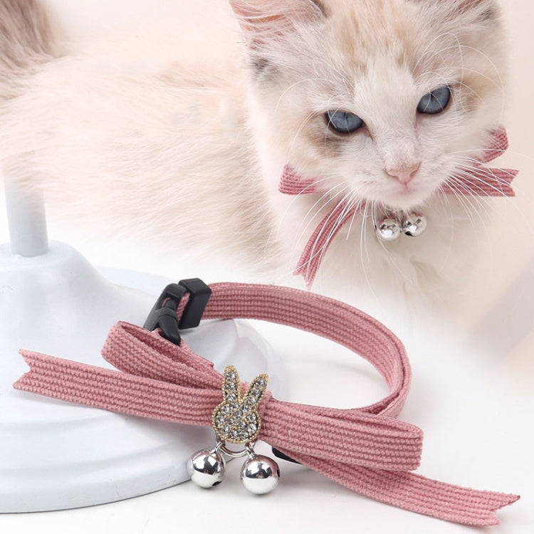 Pet Collar Jewelry Adjustable Cats Bell Necklace, Color: Dark Pink