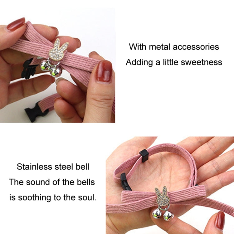 Pet Collar Jewelry Adjustable Cats Bell Necklace, Color: Black
